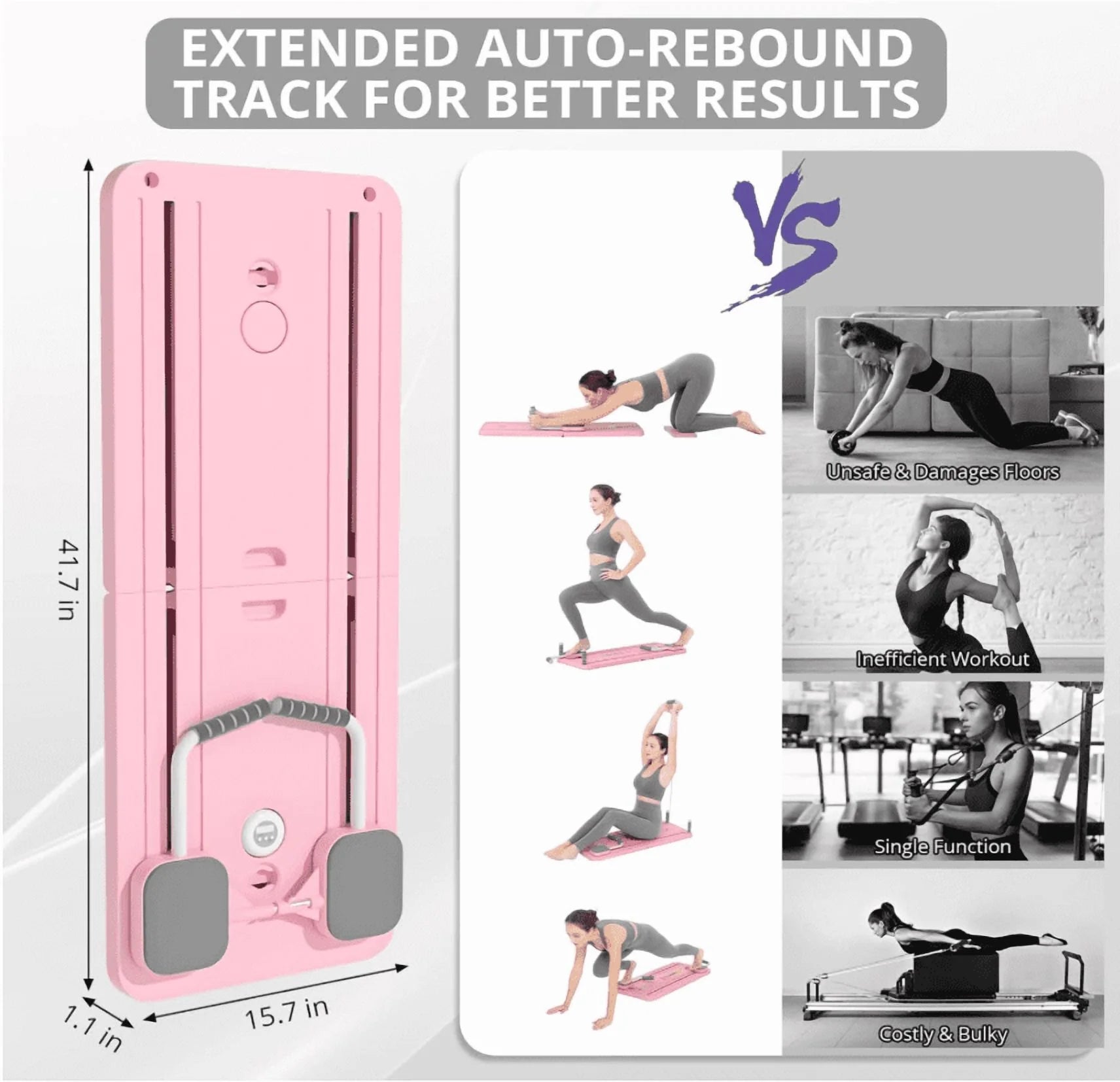 Premium 8-In-1 Exercise Board -Multi-Functional Pilates Abdominal Trainer, Functional Pilates Board, Home Multi-Functional Folding Body Board, Waist, Hips, Arms Slimming