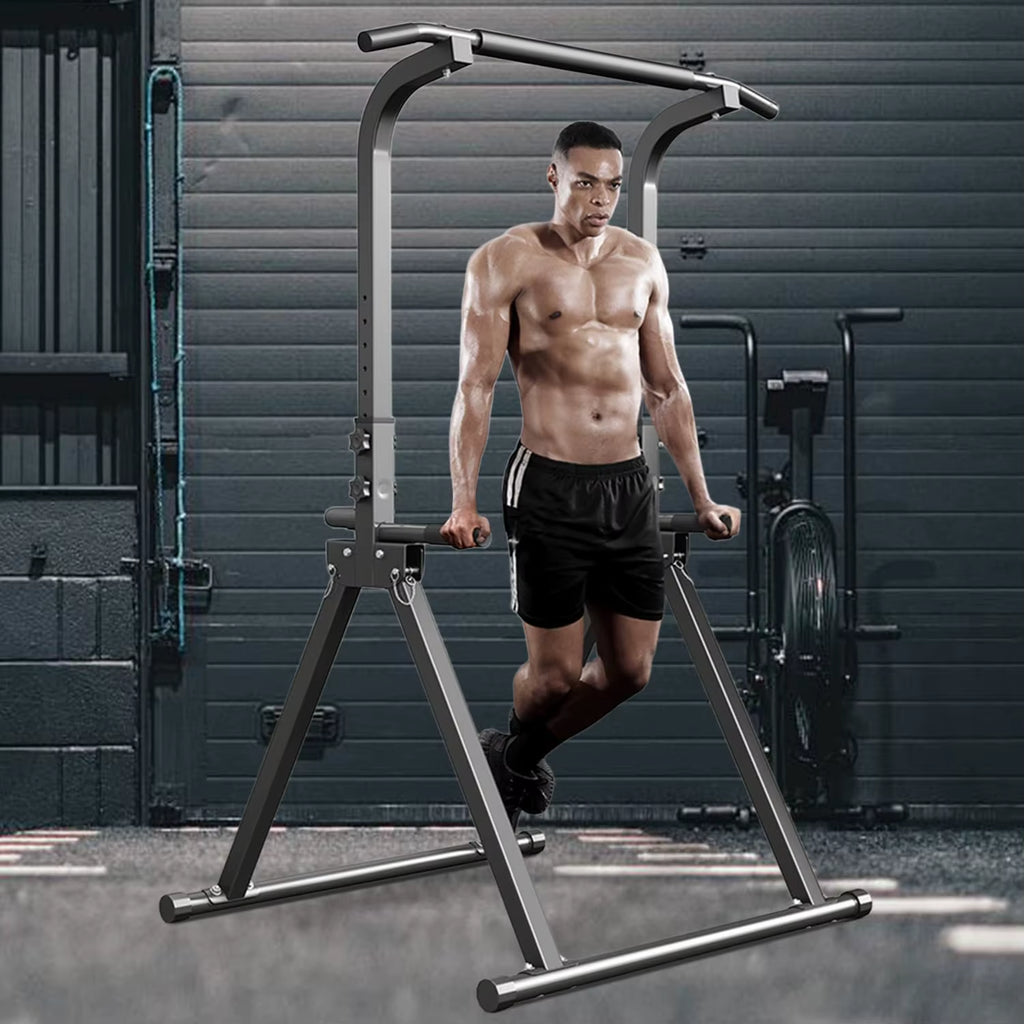 Foldable Pull up Bar Free Standing Multi-Function Power Tower Dip Bar Home Gym Strength Training Equipment 300 LBS Weight Capaci