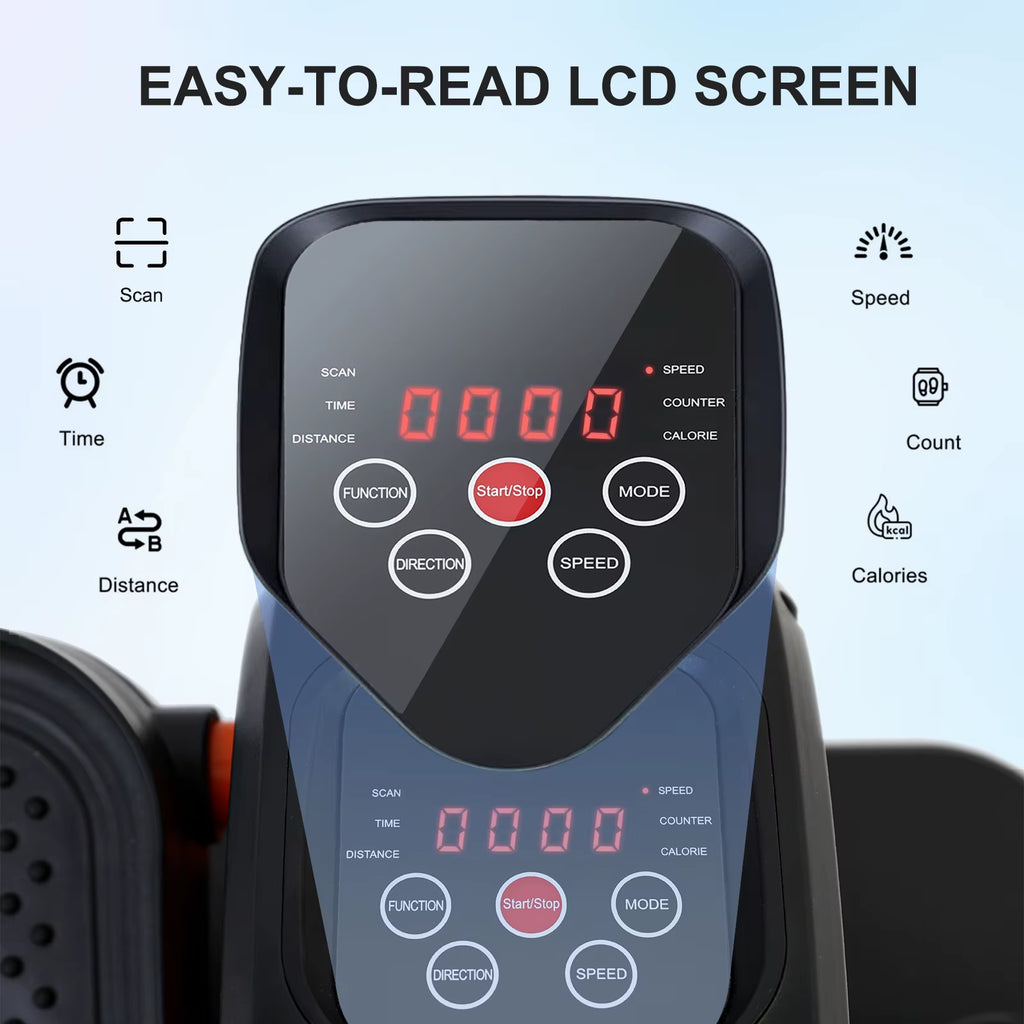 Elliptical Machine under Desk Portable Electric Seated Leg Exerciser Arm and Leg Trainer 12 Adjustable for Seniors Adults Teens