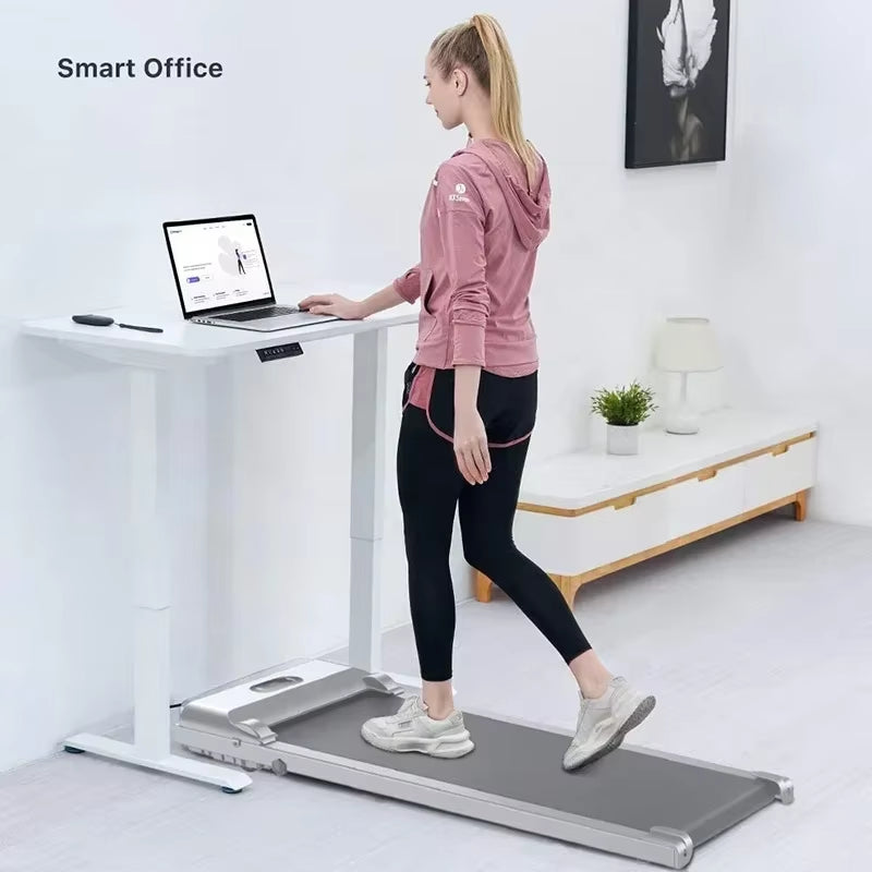 Home Office Stores Away Easily ,Smart Folding Treadmill with Adaptive Speed Technology Foldable Walking Pad under Desk Treadmill