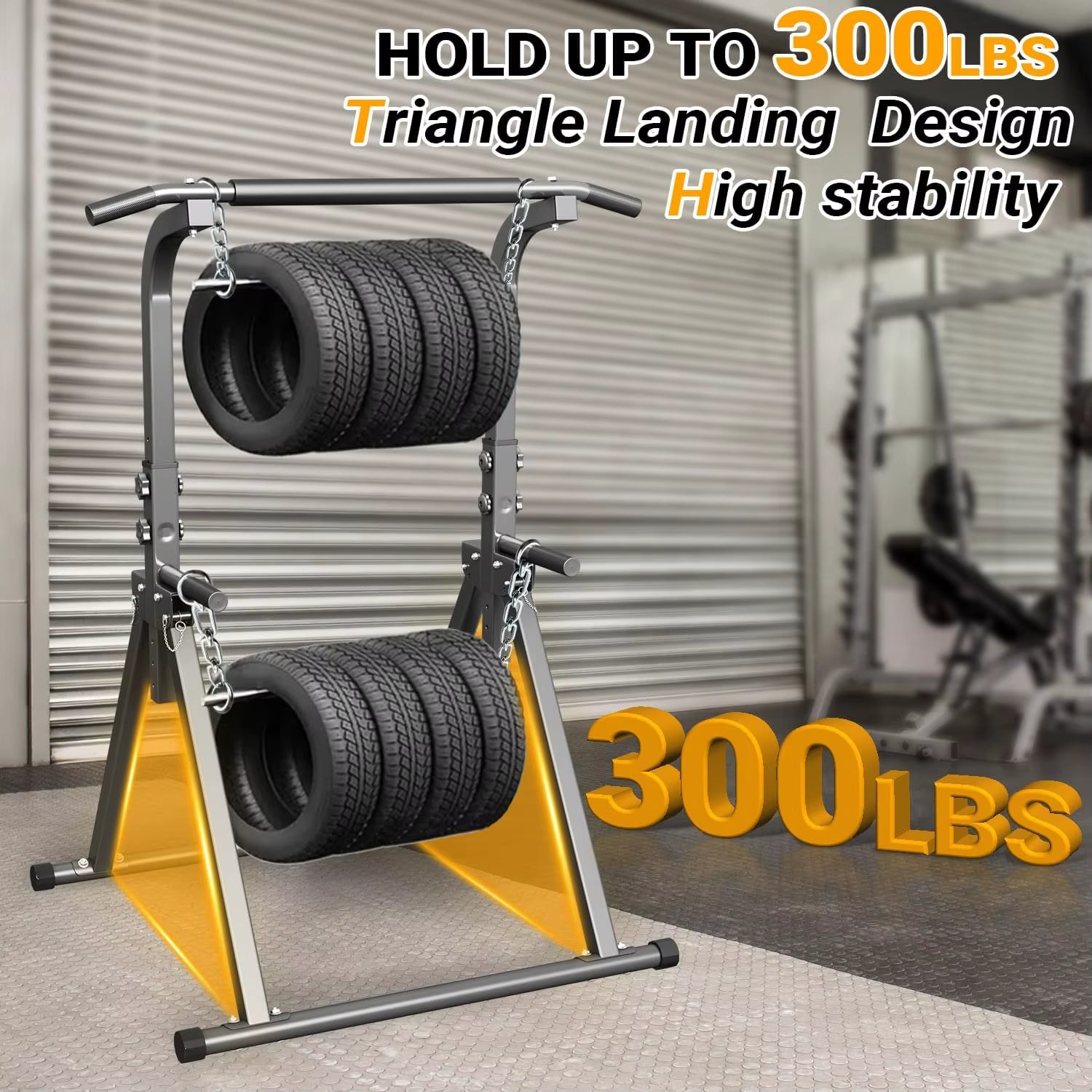 Foldable Pull up Bar Free Standing Multi-Function Power Tower Dip Bar Home Gym Strength Training Equipment 300 LBS Weight Capaci