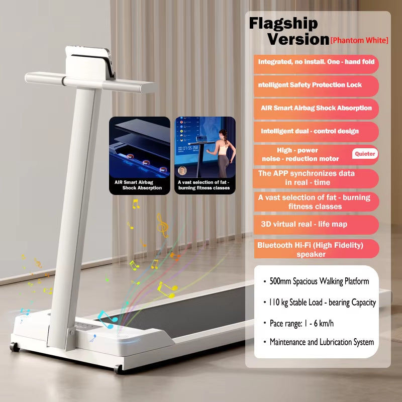 2025 New Mini Foldable Treadmill for Home Use, Ultra-Quiet Electric Walking Machine, Indoor Fitness Equipment