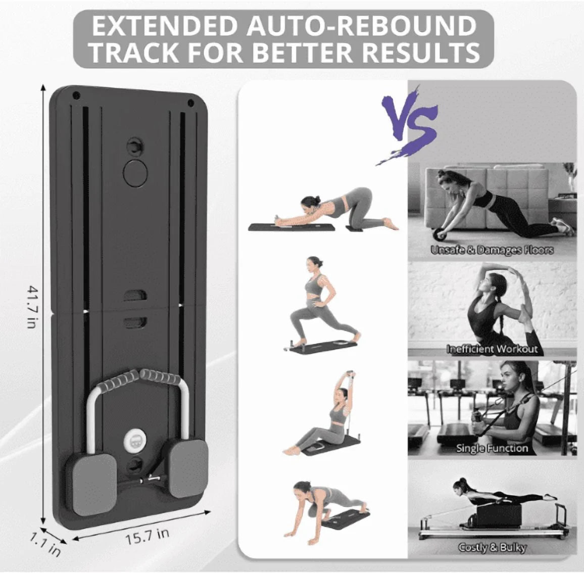 Premium 8-In-1 Abs Exercise Board - Multi-Functional Pilates Abdominal Trainer, Functional Pilates Board, Home Multi-Functional Folding Body Board, Waist, Hips, Arms Slimming, Yoga