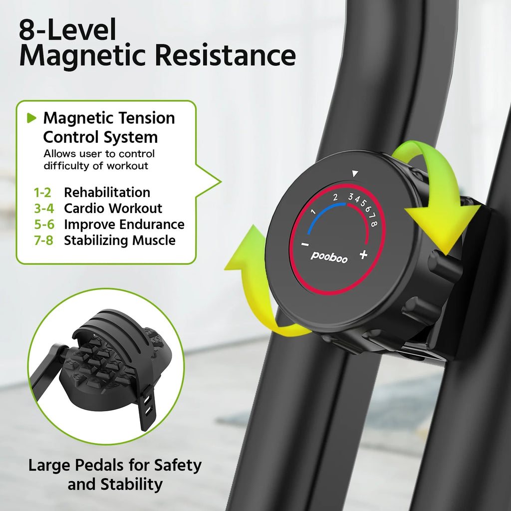 4In1 Folding Exercise Bike Indoor Cycling Bike Stationary Magnetic X Bike Gym Workout 300Lb Easy to Get On/Off